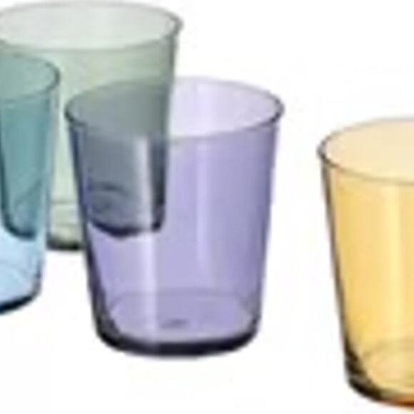 IKEA PAPPERSBJÖRK Mixed Color 10oz Glasses Vibrant Fun Drinkware Set of 4 - Picture 2 of 2